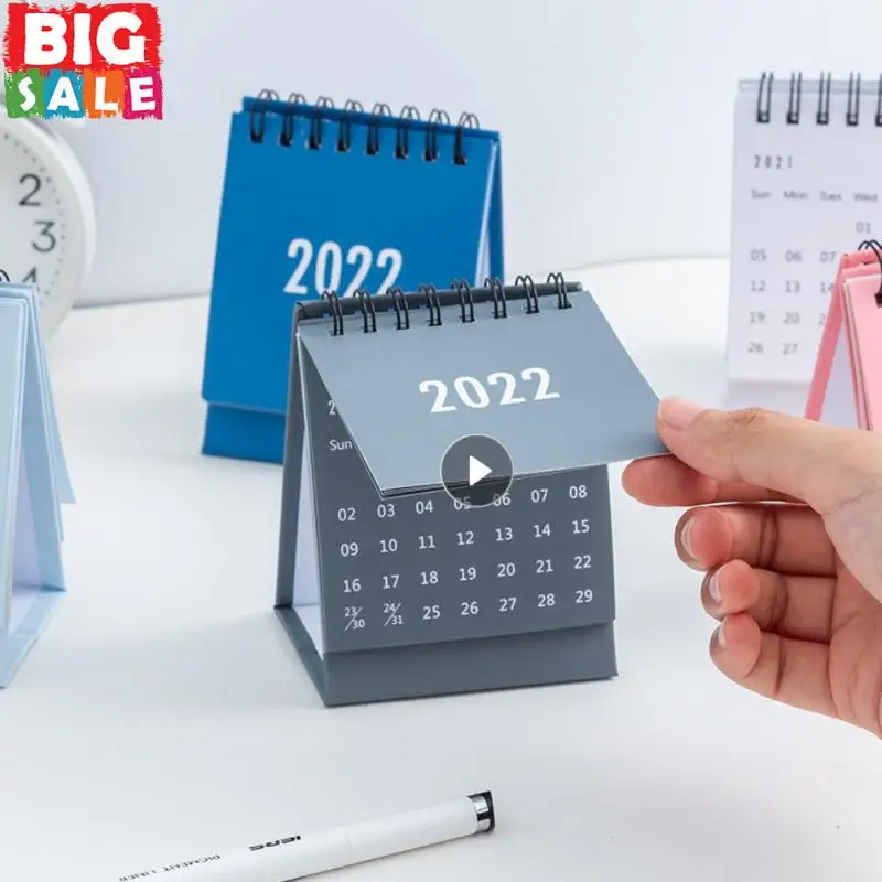 

2022 Household Desktop Calendar With Stickers Paper Simple Calendar Dual Daily Scheduler Table Planner Yearly Agenda Planner