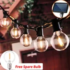 Светодиодные прозрасветодиодный лампы на солнечной батарее, уличный декоративный винтажный шнурок для двора, внутреннего дворика, праздничный водонепроницаемый подвесной садовый светильник, 1025 светодиодов