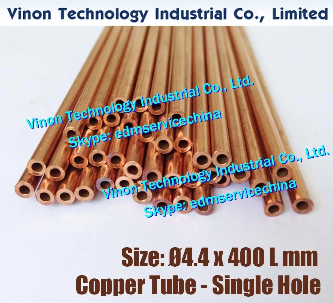 

Ø4.4x400Lmm Copper Tube Single Hole (30PCS/LOT), Copper EDM Tubing Electrode Tube Diameter 4.4mm Length 400mm for EDM Drilling