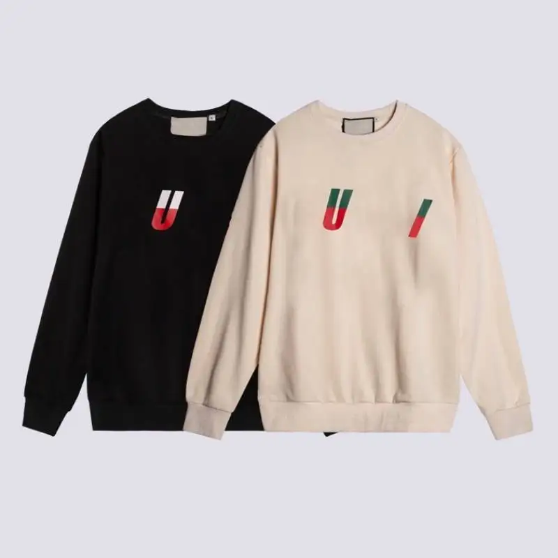 

Autumn New Classic Color Blocking Printing Leisure High Street Round Neck Cotton Pullover Long Sleeve Sweater