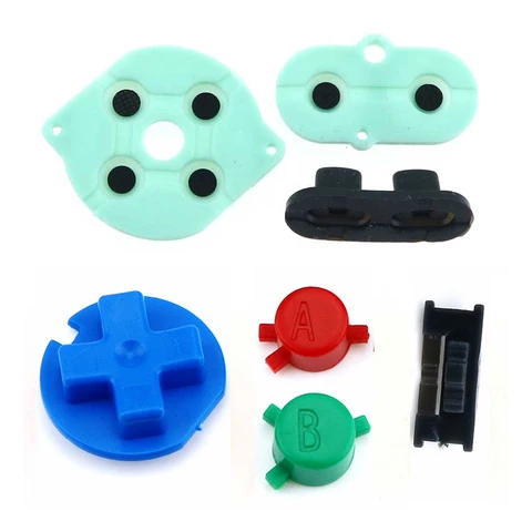 JCD силиконовая Детская Кнопка и цветные пластиковые D-колодки A B кнопки включения и выключения питания клавиатуры для GBC