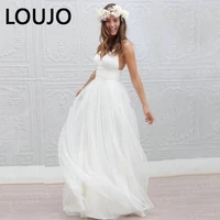 luojo beach wedding dress sexy wedding gowns 2022 a line boho bride dress spaghetti strap backless simple bridal dresses