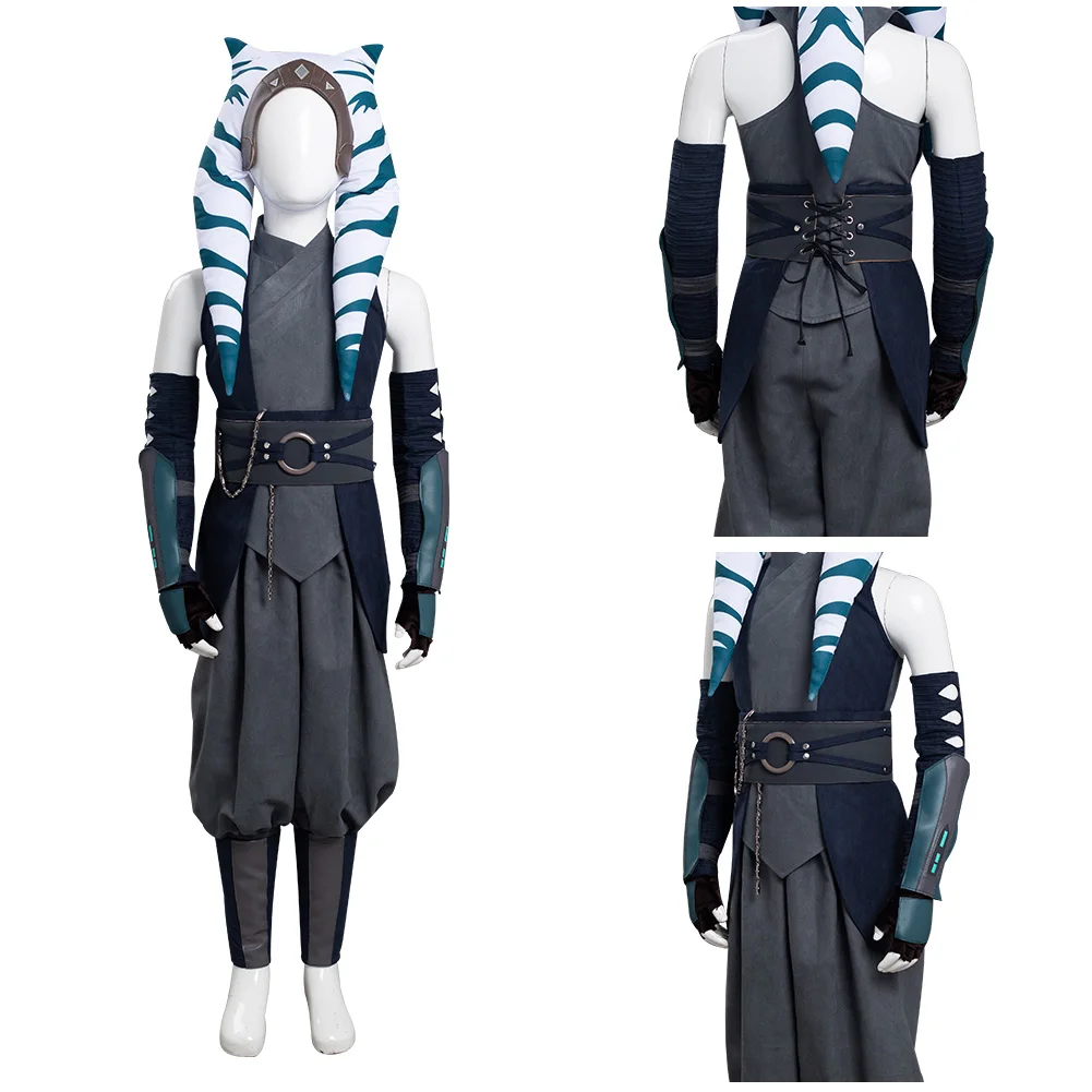 Детский костюм Ahsoka Tano для косплея шапка штаны костюмы на Хэллоуин карнавальный -
