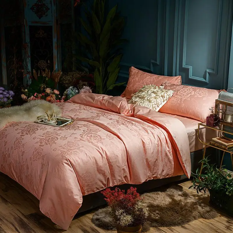 Роскошный Восточный жаккардовый Комплект постельного белья фиолетового и