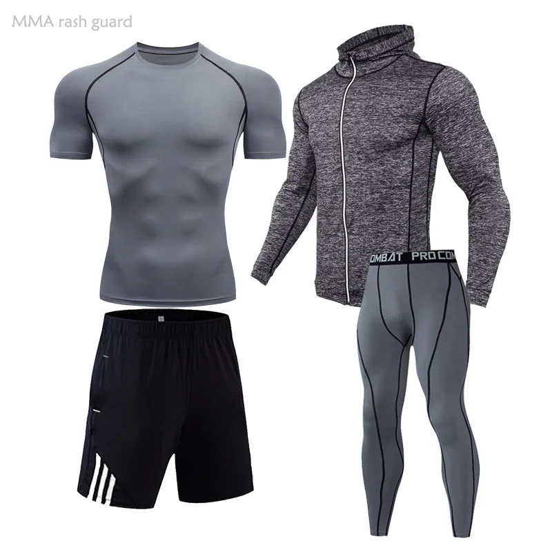 

Run Tracksuit Men Sportswear Compression Top Sports Shirts Gym Leggings Workout Clothing Soccer Shorts Pants Leggings Men Jogger