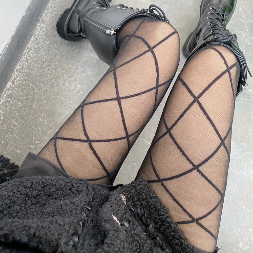 

Sexy Black Tights for Women Lattice Thin Nylon Pantyhose Stockings Pantis Medias De Mujer Mallas Exotic Apparel