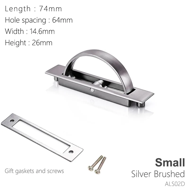 Silver small Татами ручка мебель для помещений Современная Скрытая Встроенная ручка и ручка напольный шкаф Скрытая ручка выдвижной ящик - Цвет: Silver small