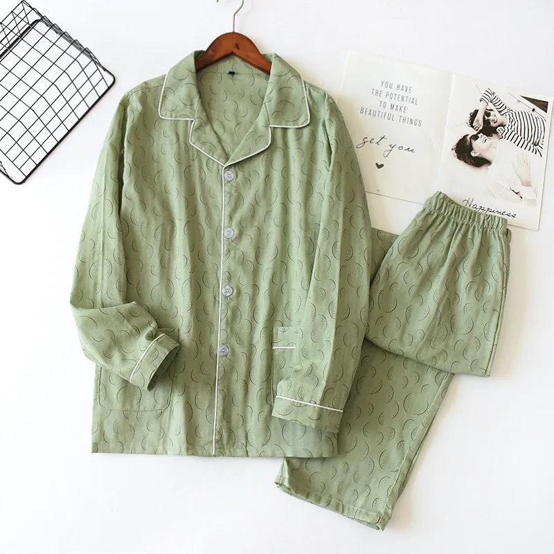 

2 Pcs Watermelon Print Pajamas Set for Women Spring Summer Sleepwear Cotton Long Sleeve Ladies Pajamas Femme Pyjama Nigtie Wear
