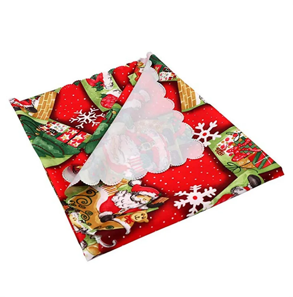Красная Мягкая тканевая Рождественская декоративная Скатерть прямоугольная