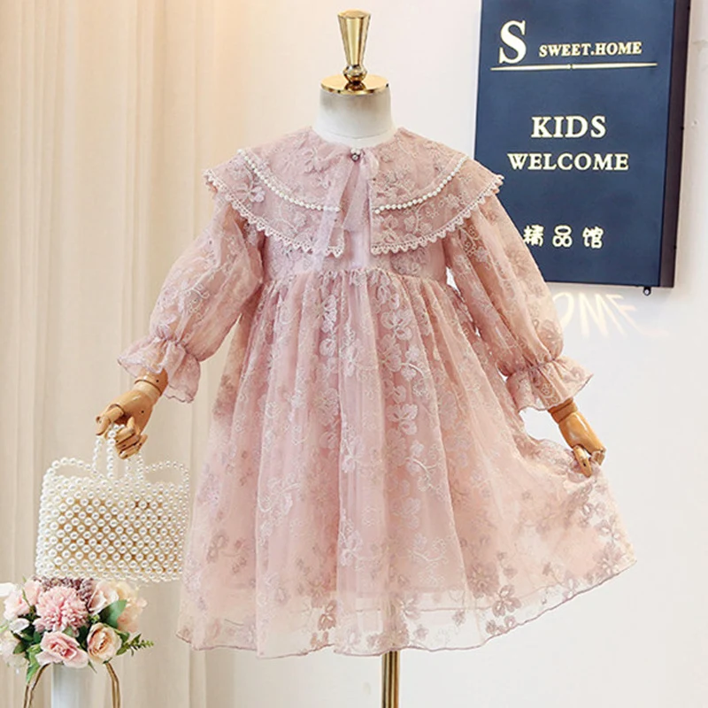 

Spring Girls Lace Dress Princess Party Dresses for Kids Elegant Children Clothing Baby Girl Prom Dress for 6 8 10 12 14 Years