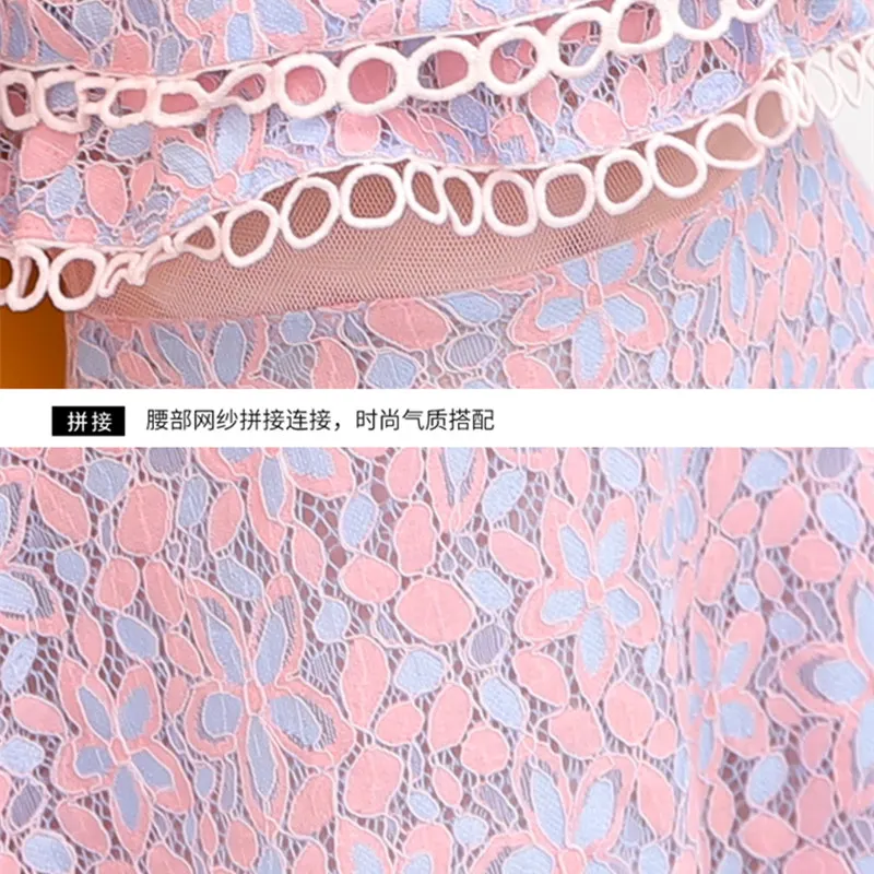 Элегантный дизайн модные детские кружевные платья для девочек 2 в 1 летняя одежда