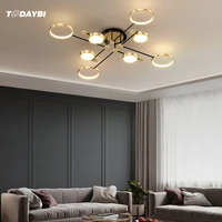 modern led ceiling lighting for living room bedroom new lamp gold frame aluminum indoor fixture light lustres todaybi