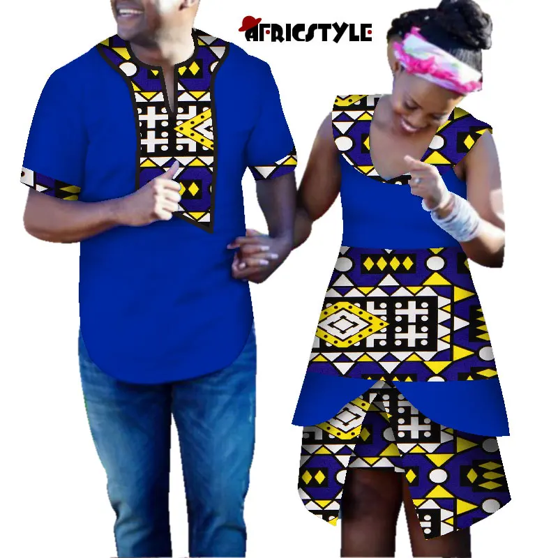 

2020 африканские платья для женщин, африканские платья для пар, комплекты рубашек и штанов, одежда для влюбленных пар, длинное платье с принто...