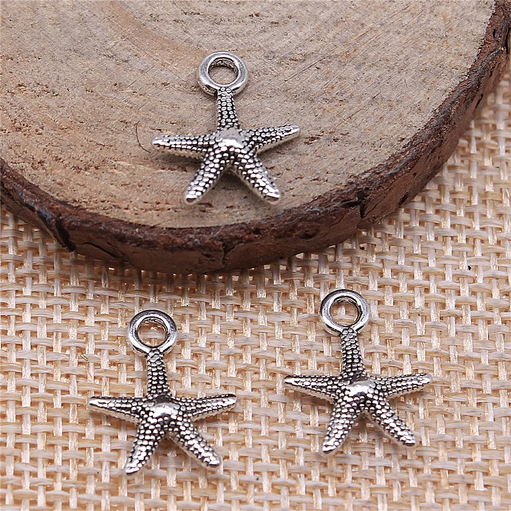 

20Pcs 13x16mm Antique Silver Color Starfish Charms For DIY Jewelry Making DIY Handmade Jewelry