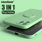 Чехол-накладка для iPhone 11 Pro, XS max, XR, XS, X, 8, 7, 6s, 6 Plus, с магнитным кольцом-держателем