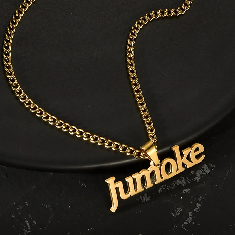 Ожерелье с именем на заказ подвеска золотого цвета персонализированные ожерелья