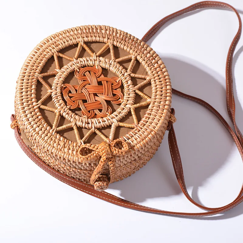 Realer Women Crossbody Bag Rattan Bags Round Straw Handmade Woven Beach Shoulder for Summer Travel Ladies 2020 |