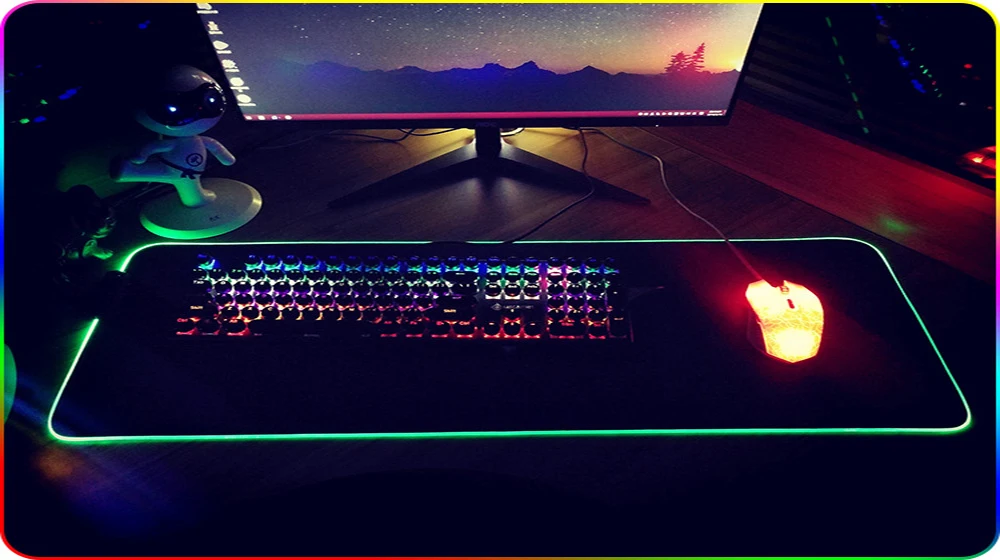 Большой игровой коврик для мыши геймерский коврик для мыши RGB коврик для мыши XXL компьютерный коврик светодиодный коврик с подсветкой Mause ковер Настольный коврик для Overwatch OW DVA