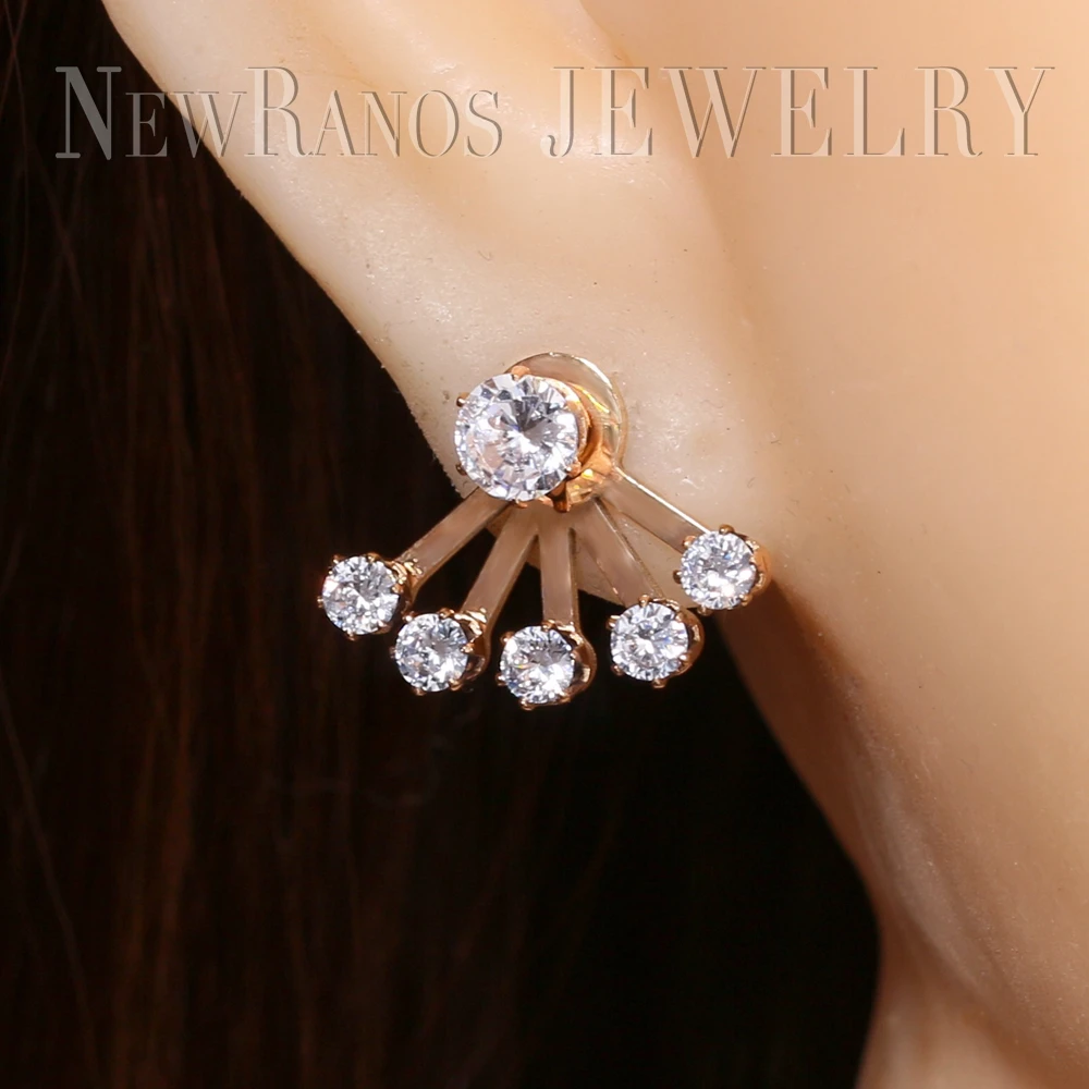 Серьги-гвоздики из нержавеющей стали с натуральным кристаллом