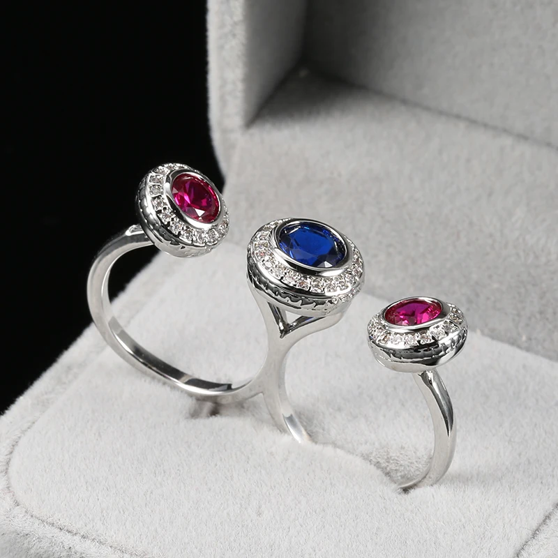 Кольца Kinel в стиле бохо с тибетским серебром обручальные кольца двумя пальцами