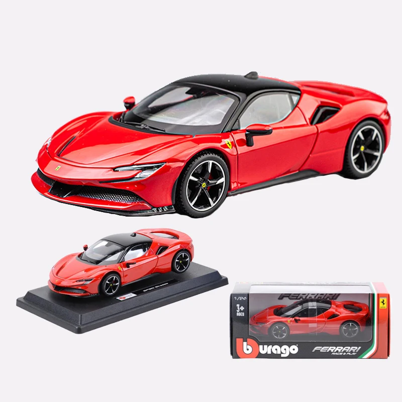 Фото Новинка 1:24 SF90 Ferrari гоночный спортивный автомобиль игрушечный из сплава литой
