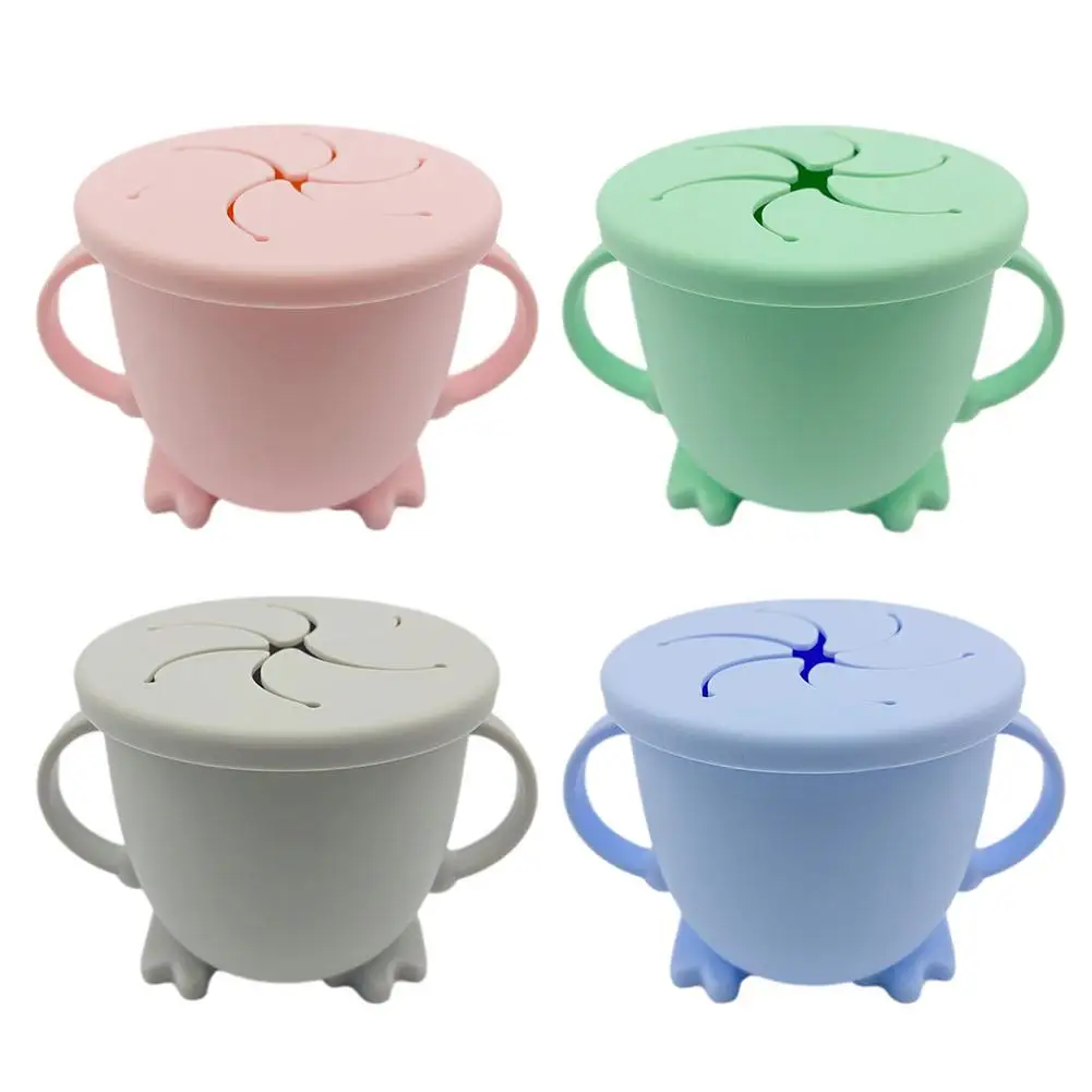 

Silicone Snack Cup Silicone Bottle Toddler Snack Catcher Food Grade Collapsible Cup No Spill Food Baby Cups Foldable