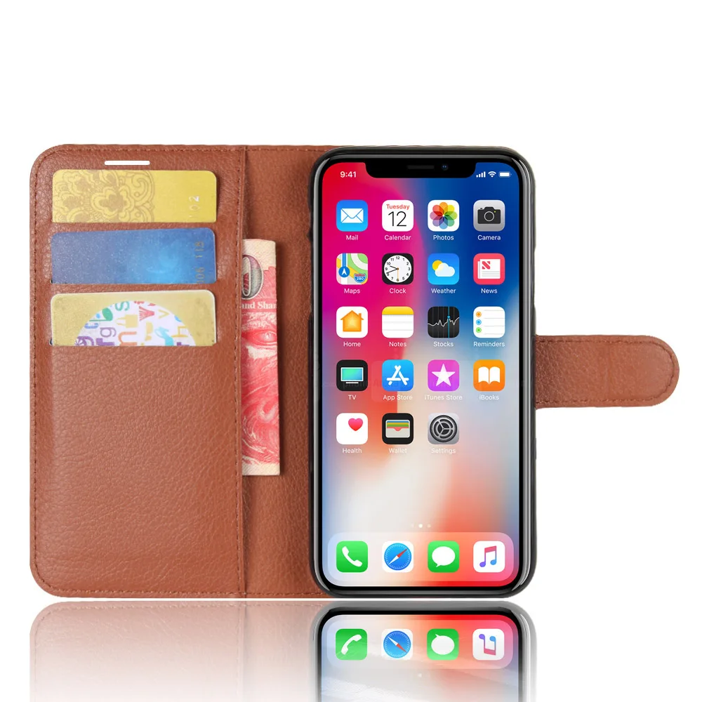 

EMBEST Leather Wallet Flip Case Cover For iPhone X With Stand Function For iPhone X Cases Coque capa