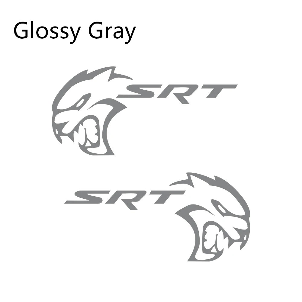Glossy Gray 2 шт. наклейки для боковой двери автомобиля для Dodge Mopar Challenger Srt DIY Авто Виниловая пленка наклейки для стайлинга автомобиля аксессуары для тюнинга автомобиля - Название цвета: Glossy Gray