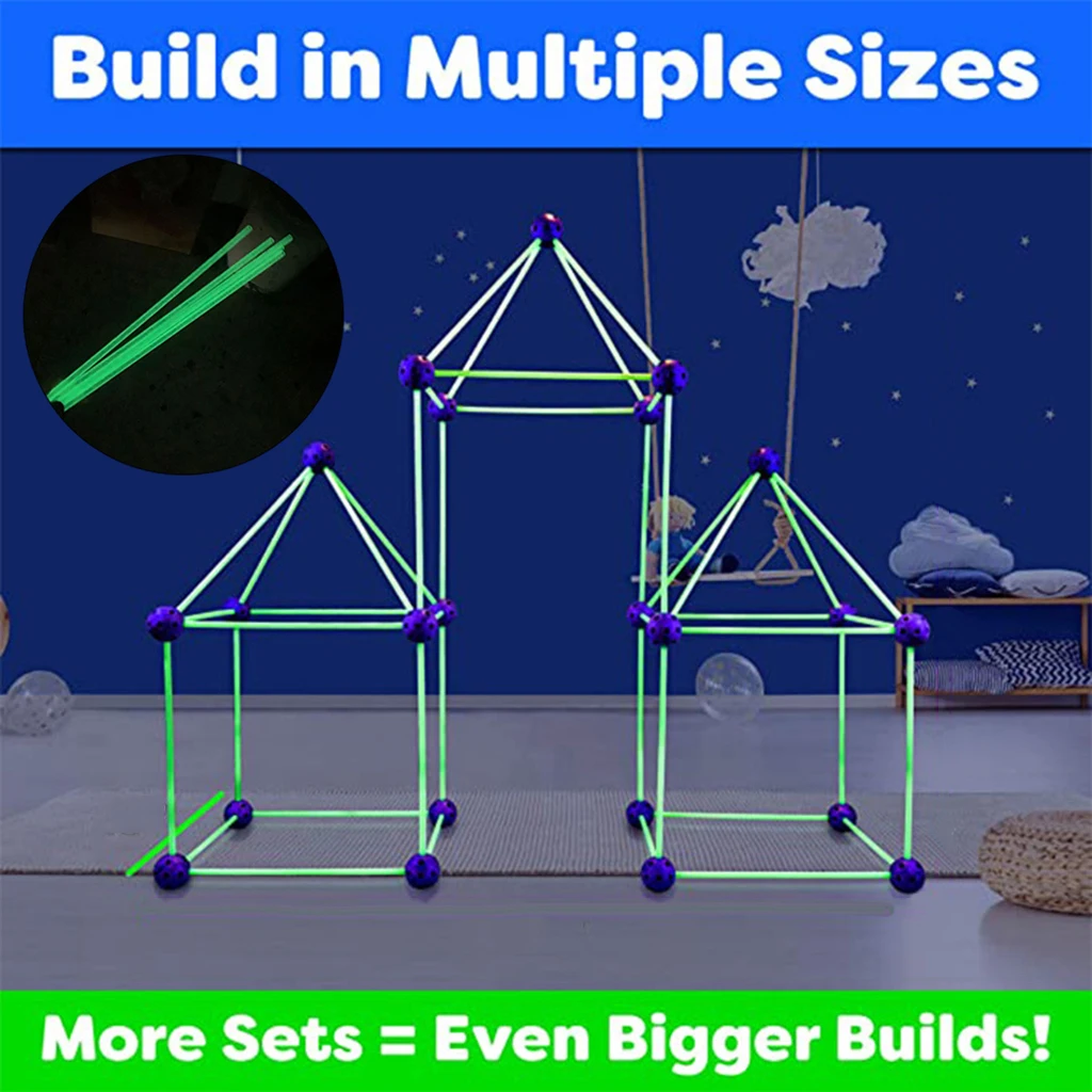 

Kids Child Construction Fort Building Kit 87pcs Forts Builder Creating