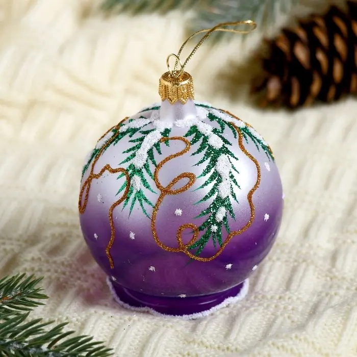 Рождественская шариковая елочная игрушка из ели 7,5 см для украшения ёлки.