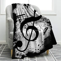 jekeno music note blanket double sided print throw blanket soft comfortable for sofa chair bed office