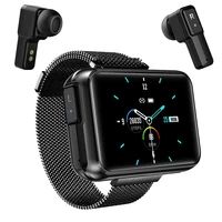 t91 smart watch 2 in 1 tws wireless bluetooth headset 1 4 big diy screen fitness heart rate tracker bracelet sport smartwatch