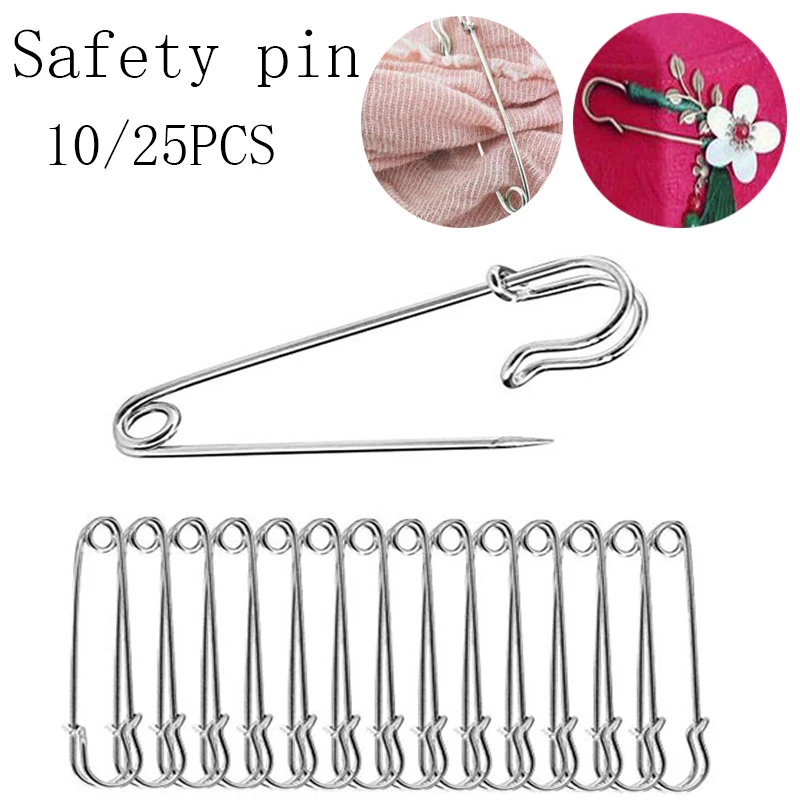 

30/38/50/60/65/70/75mm Stainles Steel Safety Pins DIY Sewing Tools Needles Large Safety Pin Brooch Apparel Accessories