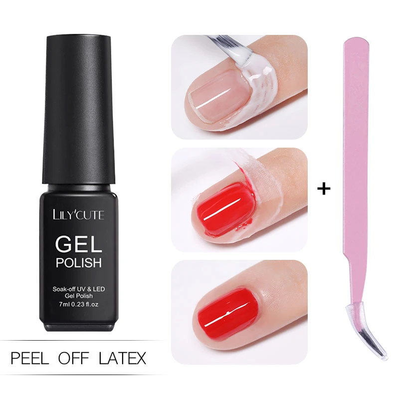 7ml-curved LILYCUTE 5 мл гель для ногтей жидкая лента отшелушивается от белого цвета без запаха быстрая сушка гель для ухода за кожей края ногтей Полировочный для ногтей, Маникюрный Инструмент - Цвет: 7ml-curved