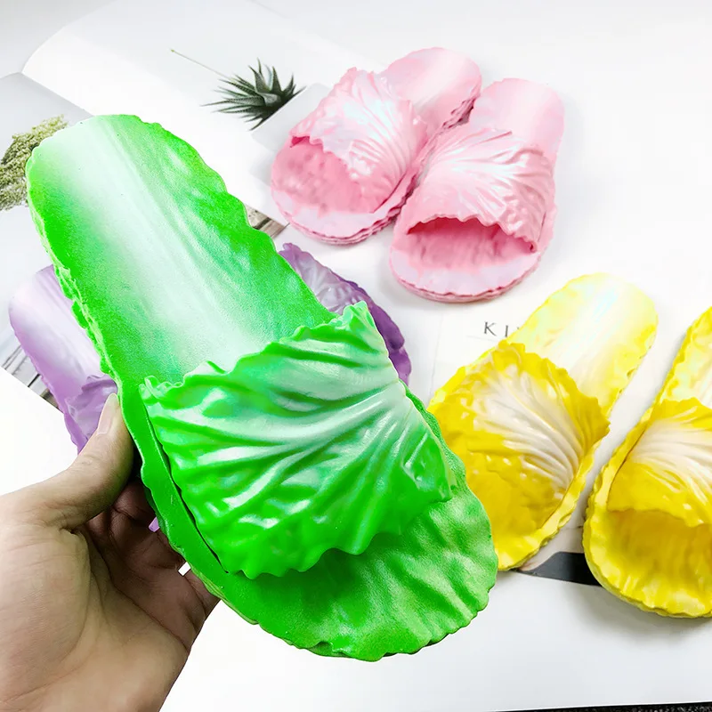 

Summer Women Funny Novelty Slippers Grape Cabbage Fruit Vegetable Stage Performance Beach Bath Flip Flops Cosplay Shoes Flats