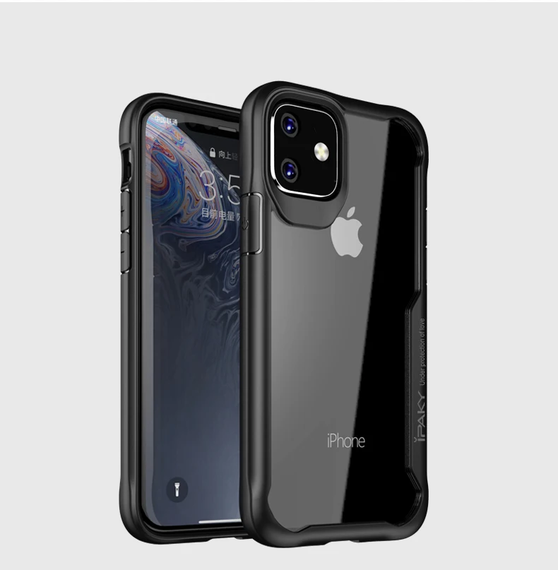 Для iPhone 11 Чехол IPAKY для iPhone 11 Pro чехол силиконовый акриловый Гибридный противоударный Прозрачный чехол для iPhone 11 Pro Max чехол