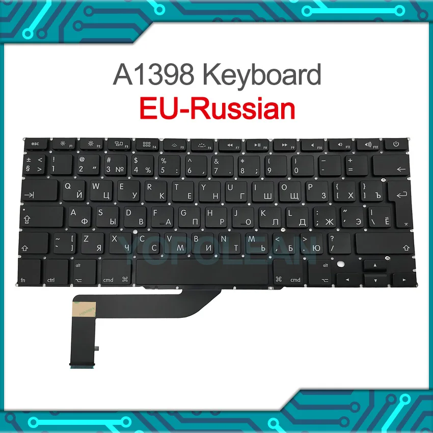 Новая русская клавиатура для Macbook Pro Retina 15 дюймов A1398 2012 2013 2014 2015 | Компьютеры и офис