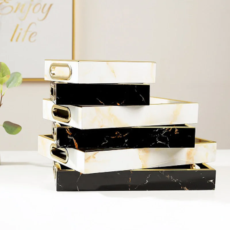 Поднос для хранения мраморного узора полимерная витрина ювелирных изделий