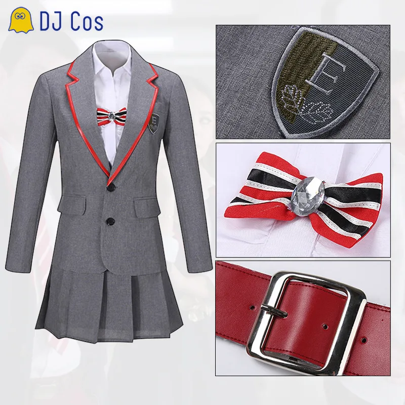 Новая ТВ Элитная школьная форма костюм для косплея серая куртка брюки юбка