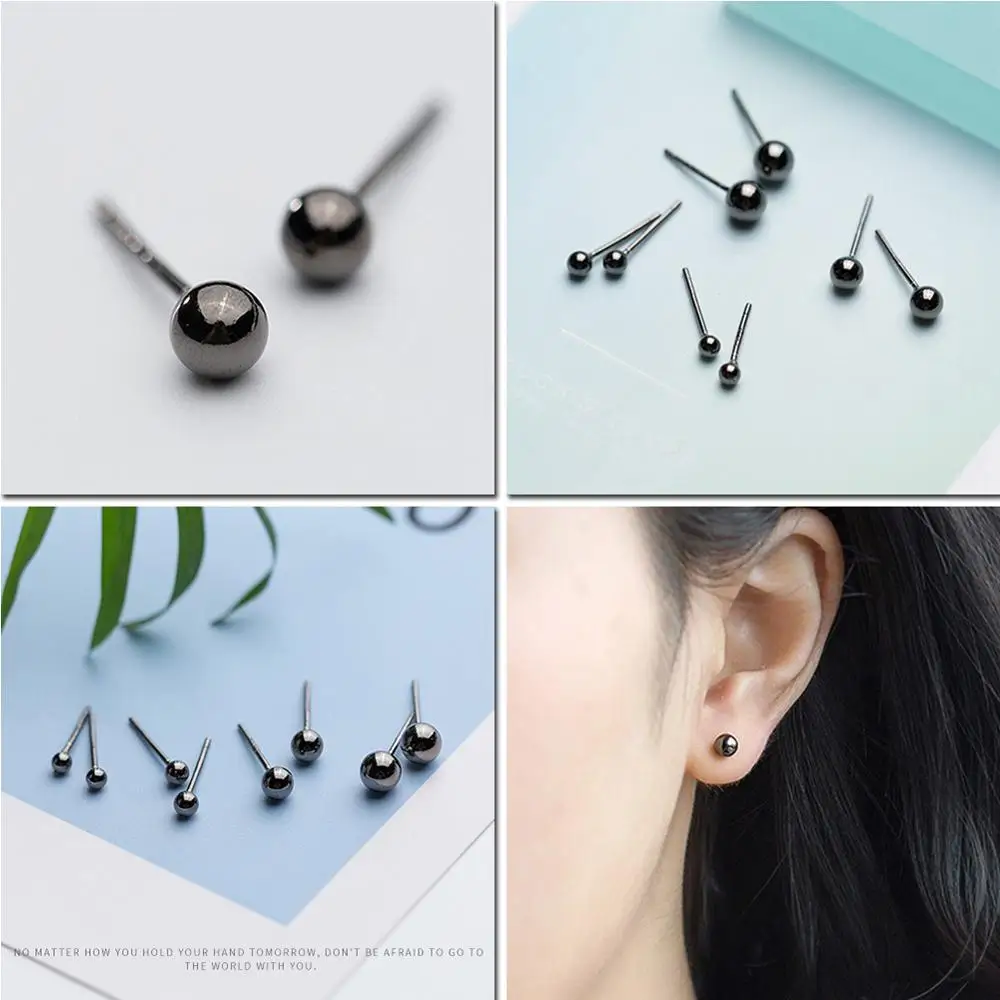 Женские круглые золотые серьги-гвоздики LicLiz из стерлингового серебра 925 пробы с