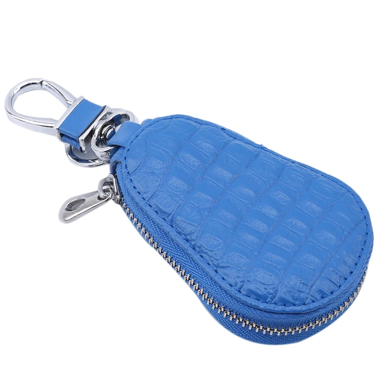 

Hot Car Key Bag Genuine Leather Car Keychain Holder Cover Zipper Keys Pouch Purse Gourd Compact Cute Creative