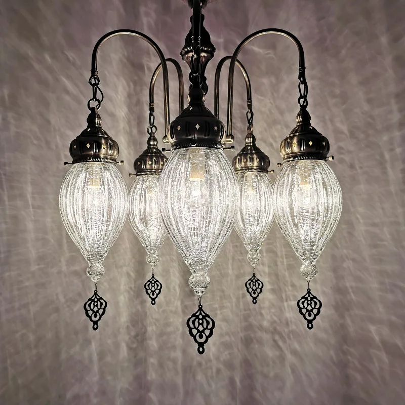 

Bohemian Colored Glass Chandelier Restaurant and Cafe Hotel Homestay Bar KTV Club Card Holder Chandelier