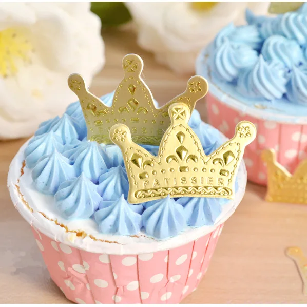 50 шт. корона принцессы золотистый позолоченный кекс Топпер украшения для дня