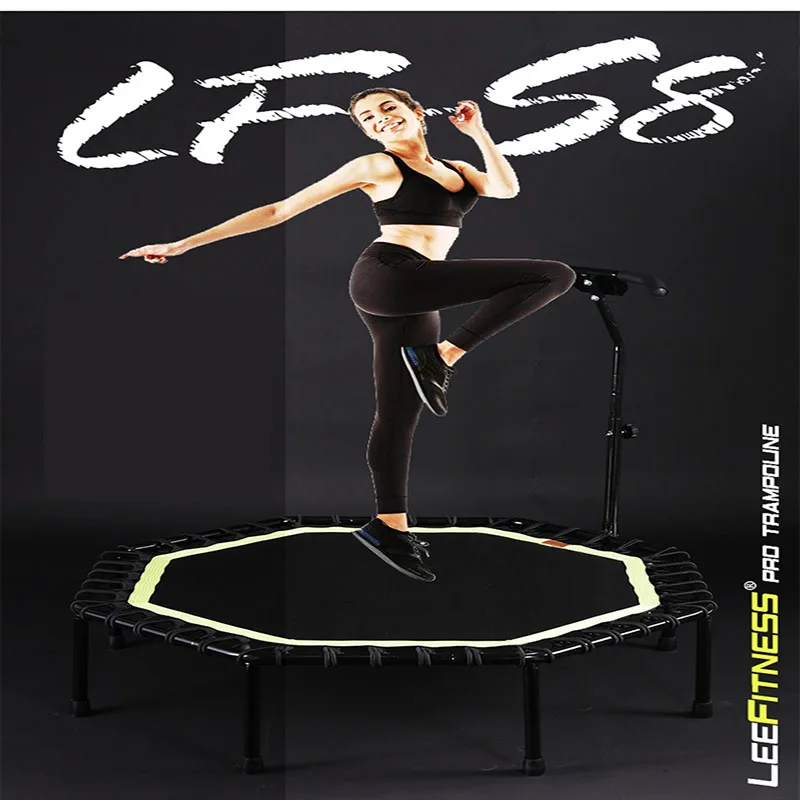 

48 Inch Mute Elastic Rope Durable Professional Fitness Trampoline Adjustable Handrail Trampoline For Jumping Children Jump Bed