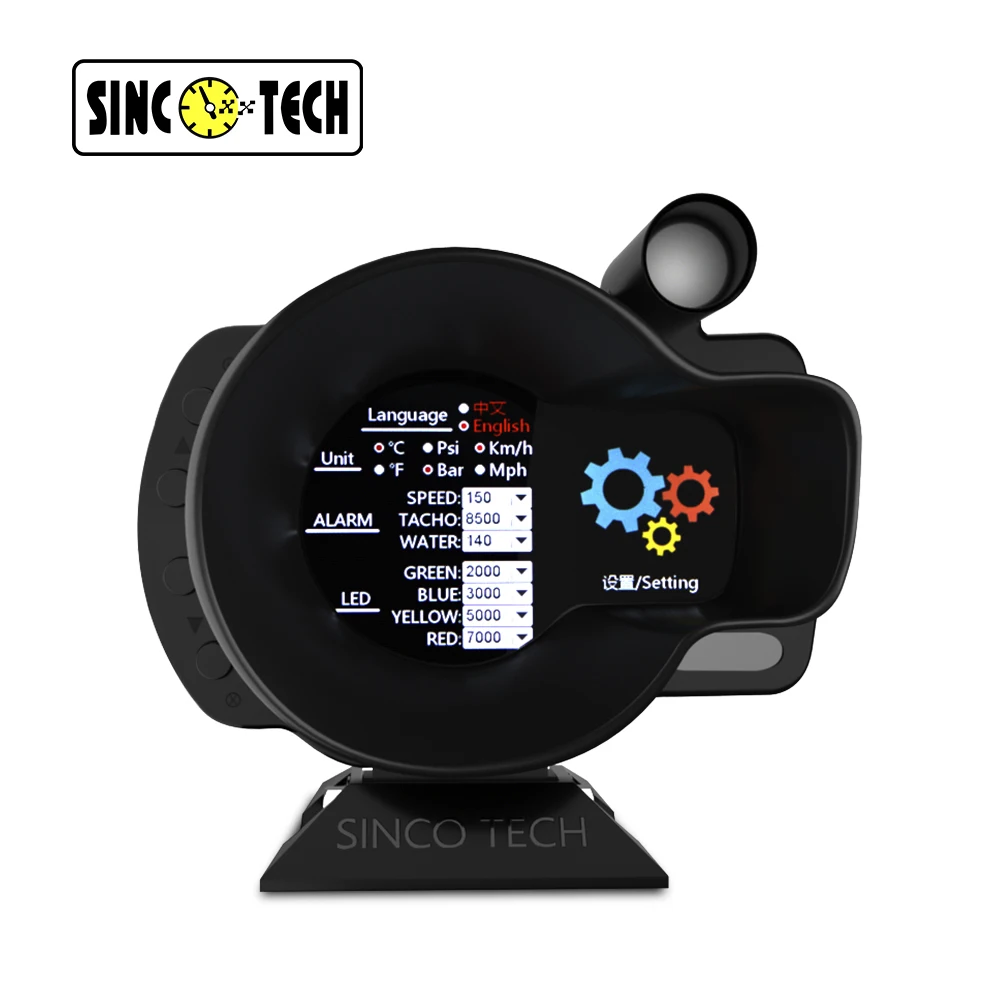 Цифровой дисплей DO916 OBDII Sinco Tech Dash Speed rpm с отображением температуры воды и