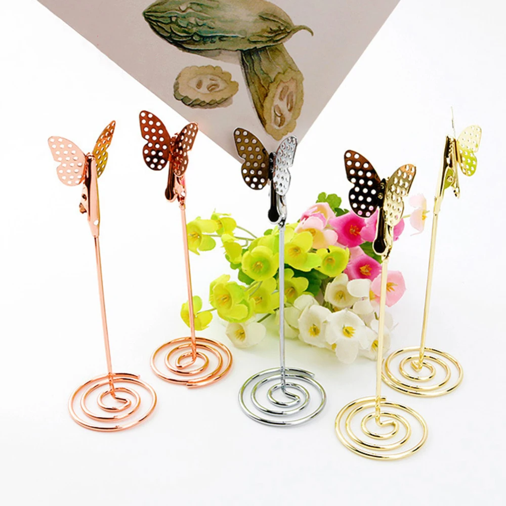 10 шт. держатель для банкнот в форме бабочки сердца круглой формы металл золото