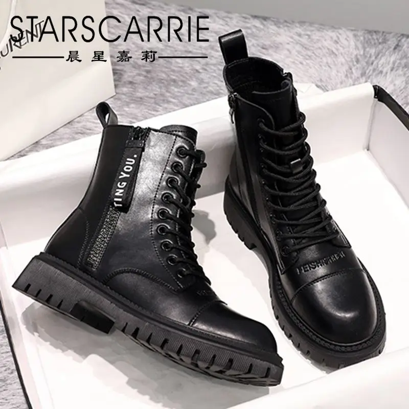 

2021 new fashion Martin boots women's British style thick soled short boots handsome black locomotive boots