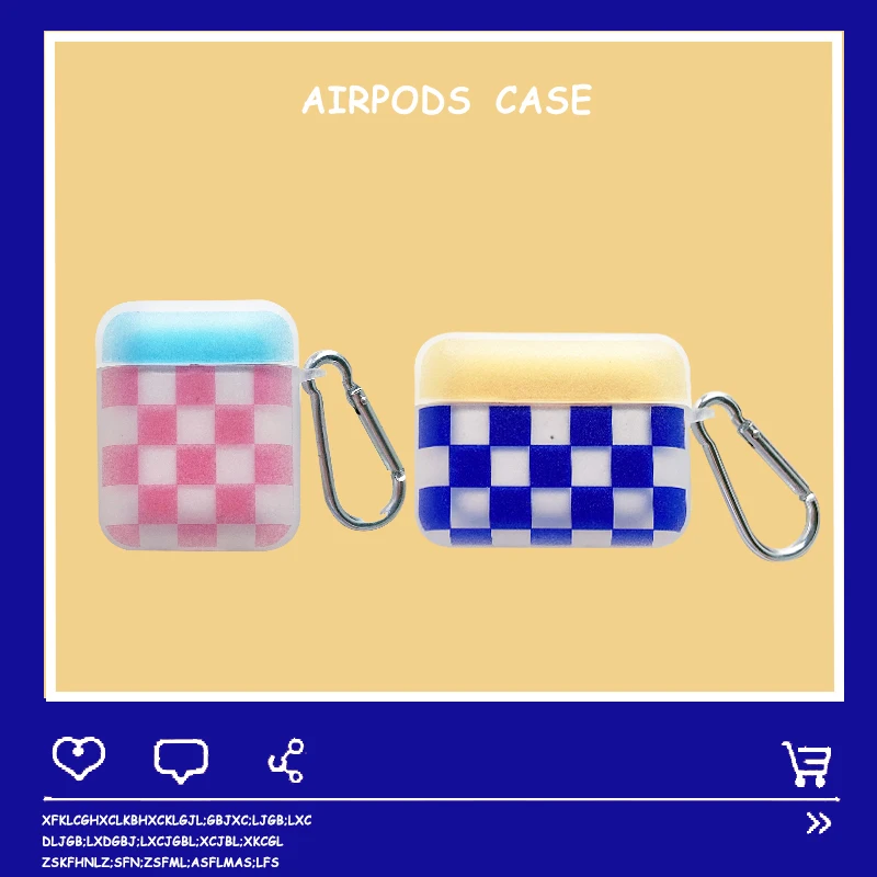 

Luxury Squares 3D For AirPods 1 2 Pro Charging Soft Silicon Cover Wireless Bluetooth Earphone Case