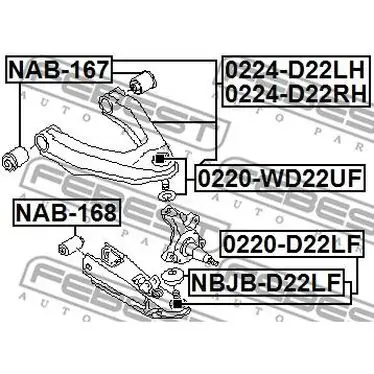 Опора шаровая нижняя Nissan King Cab all 2WD 85 98 FEBEST 0220 D|Детали амортизаторов| |