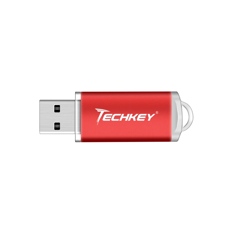 Techkey usb falsh drive 16 ГБ 32 ГБ 8 ГБ 4 ГБ флешка usb2.0 memory stick реальная емкость usb pen drive флешка usb cle - Цвет: red